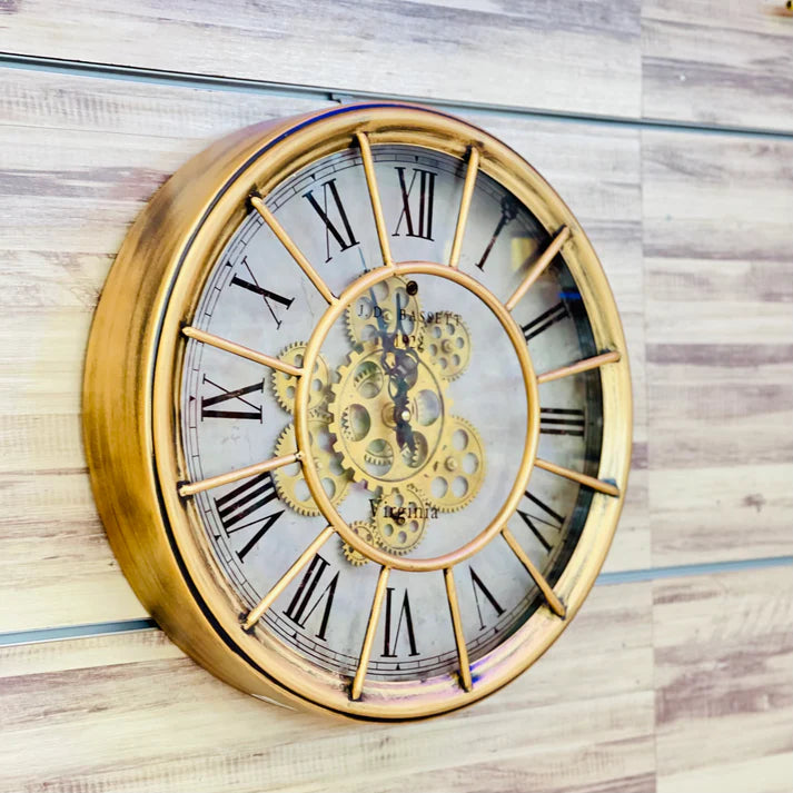 Copper Metal Wall Clock